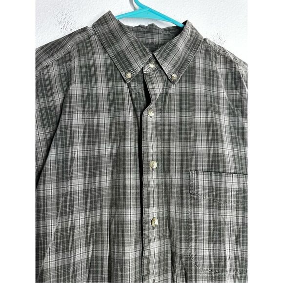 Eddie Bauer Men’s Plaid Cotton Solid Button Down Shirt Size XL Green See *Notes - Picture 2 of 15